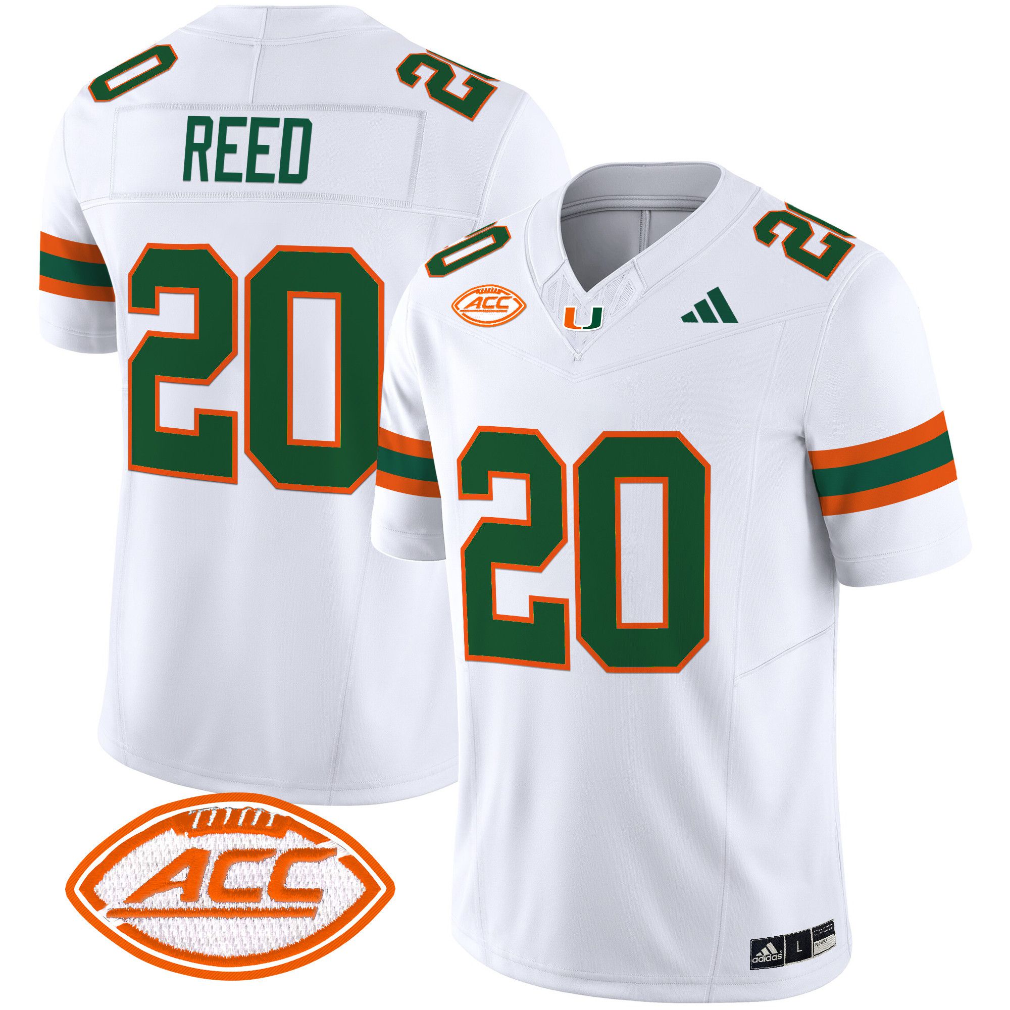 Men Miami Hurricanes #20 Reed White 2024 Vapor Limited NCAA Jersey